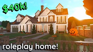 40k Bloxburg Fall Family Roleplay House Build 2 Story Tutorial WITH VOICE [upl. by Aidyn]