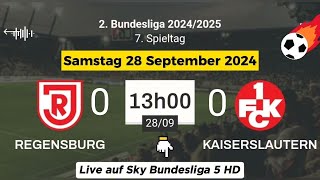 2BUNDESLIGA  Regensburg 0  0 Kaiserslautern live auf Sky Bundesliga 5 HD  28092024 um 13 Uhr [upl. by Emmalynn]