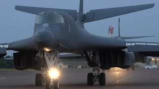 B1 Lancer Night Afterburner Take Off [upl. by Nosdivad8]