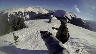 HURRICANE FORCE WINDS Hard to even go down the Mountain the Ridge of Taos New Mexico Snowboarding [upl. by Inej]