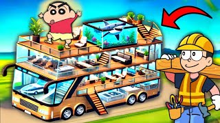 Shinchan Build Luxury Bus House 😱 [upl. by Moyers]