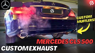 MERCEDES CLS 500 CUSTOM EXHAUST Revups  Acceleration [upl. by Mailiw]