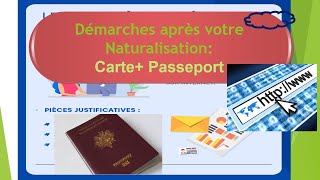 Que faire après naturalisation  Demande en ligne de passeport et la carte nationale didentité [upl. by Acnalb]