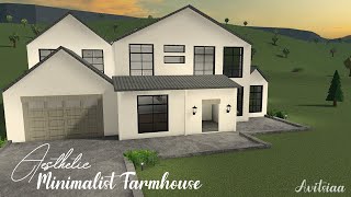 Aesthetic Minimalist Farmhouse  Bloxburg Speed Build  Avitsiaa [upl. by Canty]