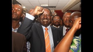 Raila Odinga celebrates after Supreme Court nullified Uhuru Kenyattas win [upl. by Atirac]