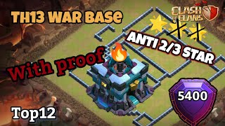 Th13 anti 2 star  War and Cwl bases links  legends th13 base  clashofclans [upl. by Anirb601]