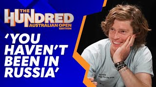 Andrey Rublev has wildly varied opinions on Australians The Hundred Australian Open Edition  WWOS [upl. by Nuahsel86]