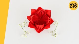 Servietten falten Rose einfach  Servietten Hochzeit  DIY Weihnachten  einfach Origami [upl. by Ric]