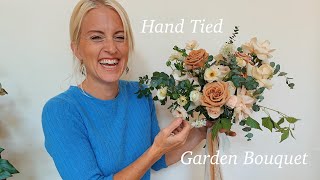 How to Make a Wedding Bouquet Garden Style [upl. by Oivalf623]