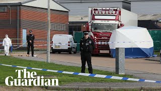 Essex lorry deaths police bow their heads as bodies of 39 people are moved [upl. by Wenoa]