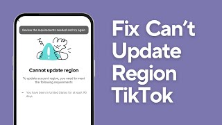 How to Fix the Cannot Update Region on TikTok  Region Update Error [upl. by Cock]