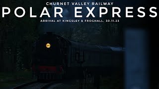 CHURNET VALLEY RAILWAY POLAR EXPRESS ARRIVAL AT KINGSLEY amp FROGHALL 301123 S160 6046 amp 33102 [upl. by Tnirb473]