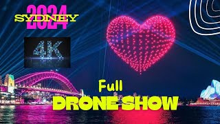 Spectacular LIVE Drone Show FULL 4K Vivid Sydney 2024  Love is in the air fun australia [upl. by Ellac]