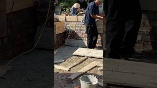 Construction of wooden formwork foundation beams by hand  primitive tools construction building [upl. by Ibib]