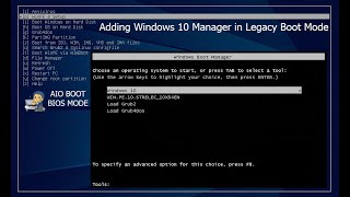 Adding Windows 10 Manager in Legacy Boot Mode [upl. by Hanfurd]