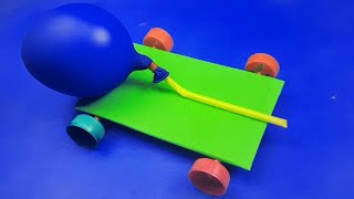 How to make a Balloon Powered Car  DIY Air Powered Car  Science Project [upl. by Enel338]