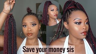 DIY EASY Crochet Ponytail with BRAIDS  Charniq G [upl. by Murial]