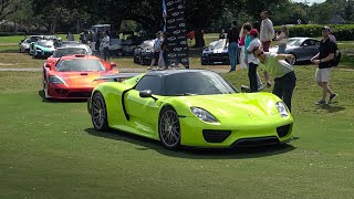 100 HYPERCARS Rolling to MODA Miami  Lamborghini SIAN Ferrari F50 Pagani Huayra  100 Club Rally [upl. by Dagnah564]