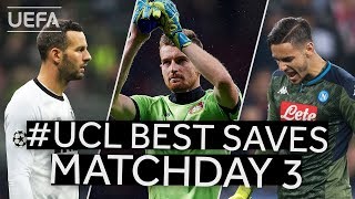 HANDANOVIČ HRADECKY MERET UCL BEST SAVES Matchday 3 [upl. by Fidelity]