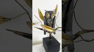 DeGroot Brutalist MCM Brass amp Metal Owl Sculpture Signed [upl. by Javier113]