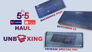 55 Lazada Shopee Mechanical Keyboard Haul Unboxing and Impressions Tagalog [upl. by Meingoldas]