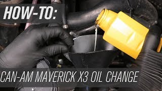 How To Change The Oil on a CanAm Maverick X3 [upl. by Maurilla]