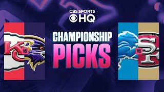 NFL CONFERENCE CHAMPIONSHIP PICKS AFC NFC  CBS Sports [upl. by Eelatan]