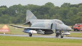 McDonnell Douglas F4 Phantom II Hellenic Air Force departure at RIAT 2016 AirShow [upl. by Shaikh]