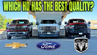 Chevy HD V Ford SD V RAM HD Which HD Truck Has The Top Quality For 2024 [upl. by Yeslaehc943]