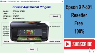 Epson XP 801 waste ink pad resetter software free download [upl. by Yatnuahc]