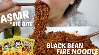 JJAJANG Black Bean FIRE NOODLES  ASMR BIG BITE Eating Sounds  NE Lets Eat [upl. by Esdnil]