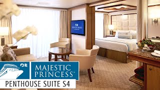 Penthouse Suite S4  Majestic Princess Stateroom Tour amp Review 4K  Princess Cruises 2021 [upl. by Preciosa]