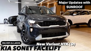 New Kia Sonet Facelift 2024 HTK Optional petrol  NEW VARIANT WITH SUNROOF  Full review 😍🔥 [upl. by Micheil238]