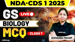 NDA amp CDS 1 2025 Exam Biology Live  MCQ  Class 7 [upl. by Tanya]