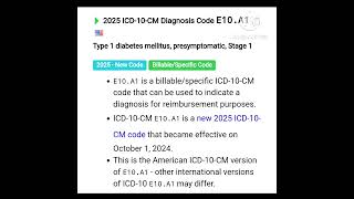 Diabetes E10A ICD 10 update 2025 shots medicalcoding medicalcodingcourse [upl. by Attelra]