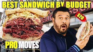 5 vs 35 Sandwich Adam Richman Eats the Best Sandwiches by Budget  Pro Moves [upl. by Morgun]