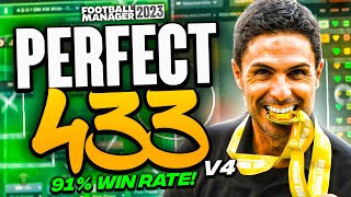 THE BEST MY PERFECT 433 V4 91 WIN RATE  FM23 Tactics  Football Manager 2023 Tactics [upl. by Hakceber]