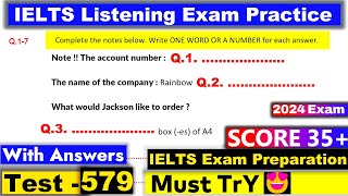 IELTS Listening Practice Test 2024 with Answers Real Exam  579 [upl. by Waverly40]