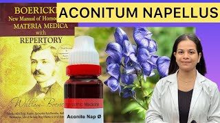 Aconite napellus homeopathic mother tincture from boerikes materia medica in Hindi [upl. by Vitkun]