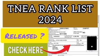 TNEA Rank List 2024  How To Check TNEA Rank List 2024 [upl. by Ruelu]