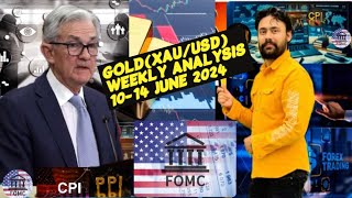 GOLDXAUUSD WEEKLY ANALYSIS 1014 JUNE 2024 gold xauusd fomc powell cpi ppi goldtrading [upl. by Silvestro303]