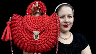 PASO A PASO PARA TEJER BOLSO DE TRAPILLO A CROCHET [upl. by Sigismond]