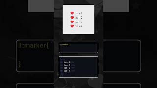 List marker css csstutorial webdesign [upl. by Bettine]