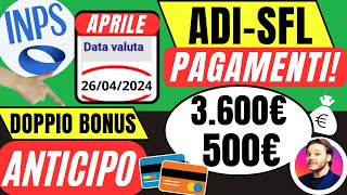 ULTIM’ORA INPS🔴 ANTICIPO ADI SFL AUU✅DOPPIO BONUS 500€ 3600€💶CARTA GIOVANI [upl. by Alonso684]