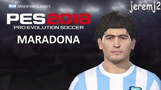 D MARADONA Face  stats edit PES 2018 Argentine classics [upl. by Raynata]