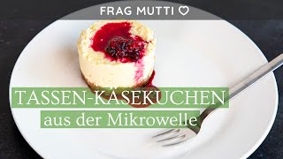 TassenKäsekuchen aus der Mikrowelle  in nur 5 Minuten ☕🍰🕑 [upl. by Eilojne422]