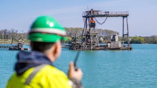 Kies und Sandgewinnung im Nassabbau [upl. by Berlauda]