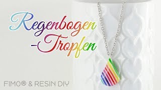 Regenbogen Tropfen Schmuck  RESIN amp FIMO® DIY Anleitung  Gießharz amp Polymer Clay  Schema Fuchs [upl. by Nedah]