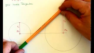 Tutorial innere Tangenten an zwei Kreise legen [upl. by Garrick]