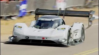 Pikes Peak Hill Climb 2018  Romain Dumas  Volkswagen ID R PP Record HelicopterSpectator Views [upl. by Rfinnej]